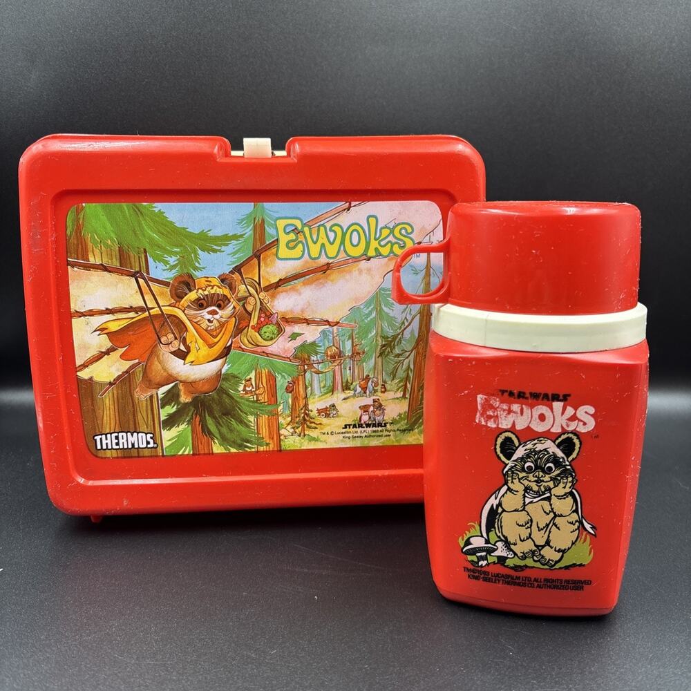 Ewoks Star Wars Plastic Lunchbox W/Thermos 1983 Thermos Vintage